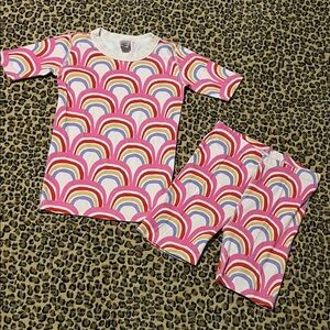 Hanna Andersson Girls Size 1Rainbow Print Pajama Set